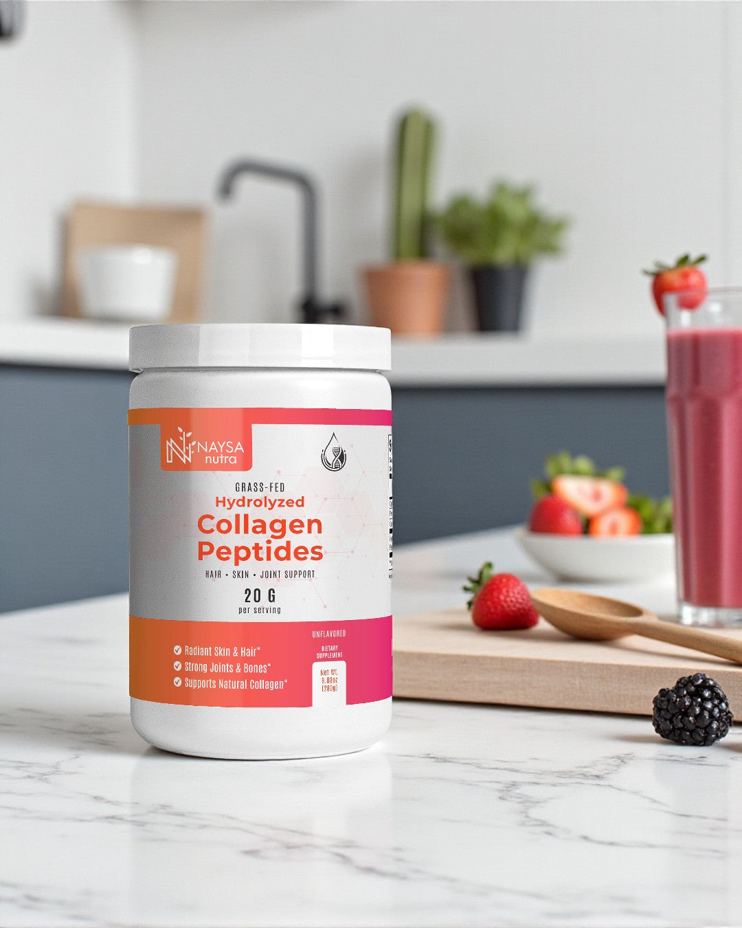 Naysa Nutra - Peptides de collagène hydrolysé de bœuf nourri à l'herbe
