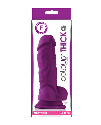 Colours Pleasures Dildo Morado Grueso de Silicona de Grado Médico de 5 Pulgadas