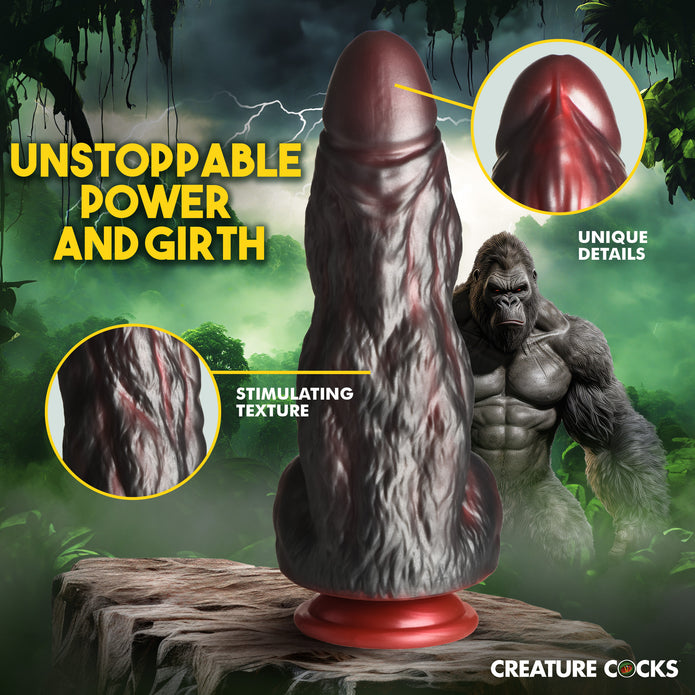 Créature bites Roi Kong Godemichet en silicone - Rouge/Gris