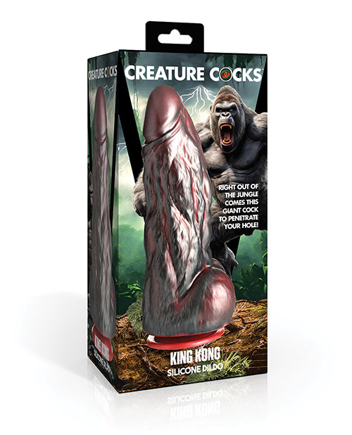 Créature bites Roi Kong Godemichet en silicone - Rouge/Gris