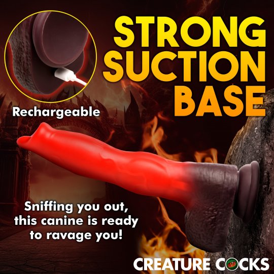 Dildo de silicona para masturbarse Creature Cocks Ramming Hound - Rojo/Marrón