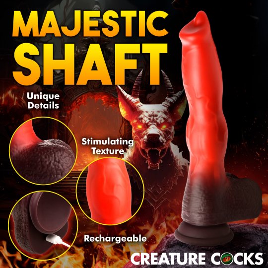 Dildo de silicona para masturbarse Creature Cocks Ramming Hound - Rojo/Marrón
