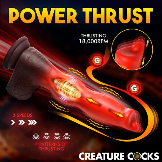 Dildo de silicona para masturbarse Creature Cocks Ramming Hound - Rojo/Marrón