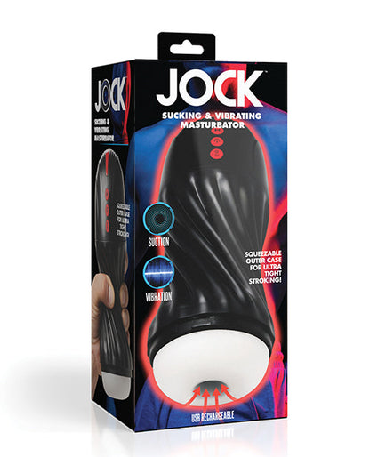 Masturbador vibratorio y de succión Jock - Negro