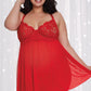 Plus Size Mesh Garter Babydoll