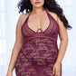 Plus Size Stripes and Lace Chemise