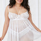 Plus Size White Babydoll and Restraint Set