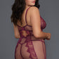 Plus Size Purple Fishnet and Lace Chemise