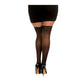 Medias altas de encaje negro talla grande