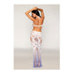 Seamless Halter Bodystocking Gown - White/Lavender O/S