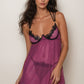 Purple Mesh Babydoll with Venise Lace