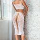 White Crochet Skirt and Crop Top