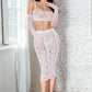 White Crochet Skirt and Crop Top