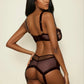 Black Patterned Lace Garter Chemise