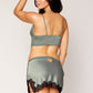 Contrast Lace Satin Bustier Set