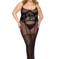 Plus Size Mesh Gown with Built-In Corset