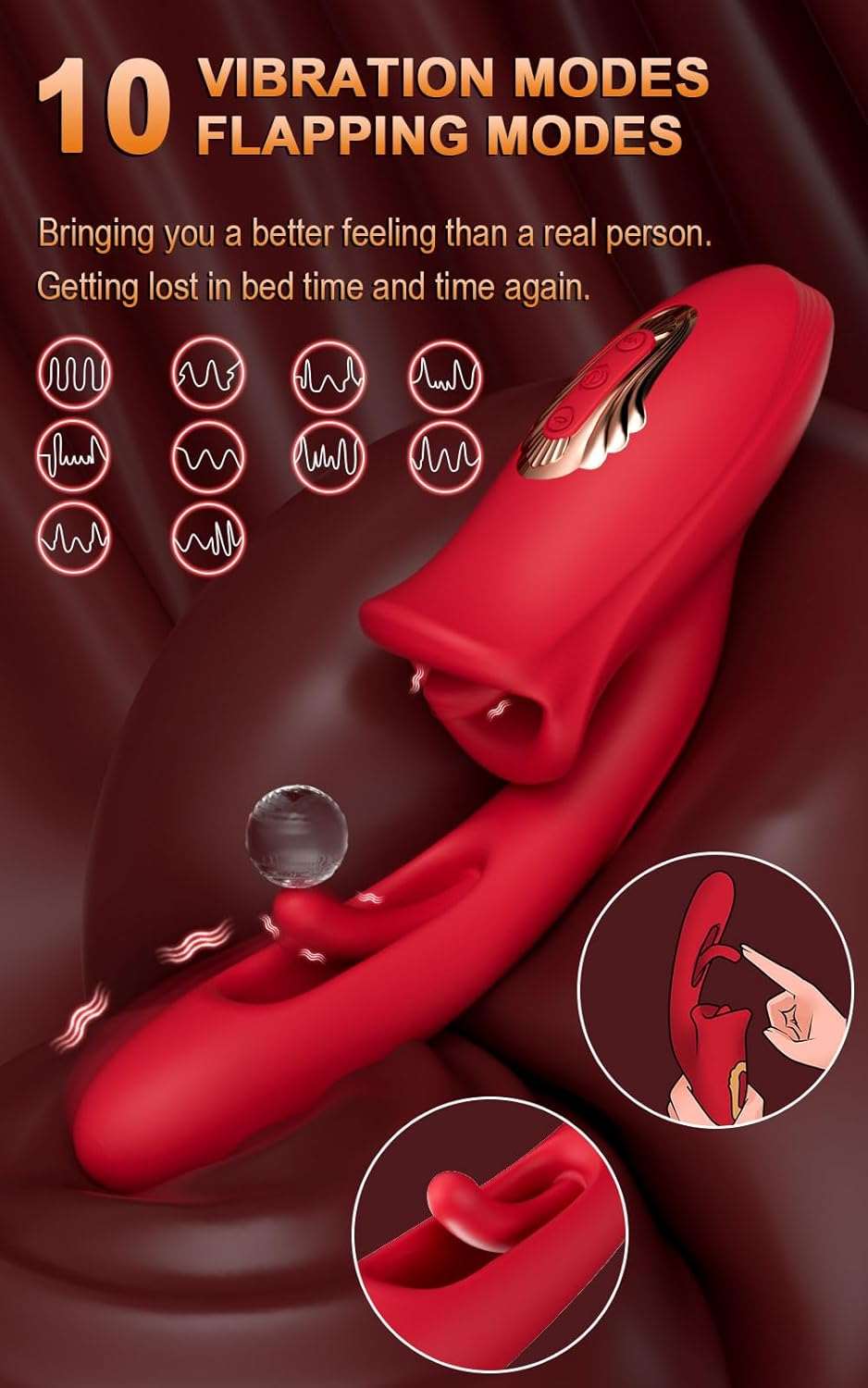 Dual-Stimulation Clitoral and G-Spot Vibrator Dildo