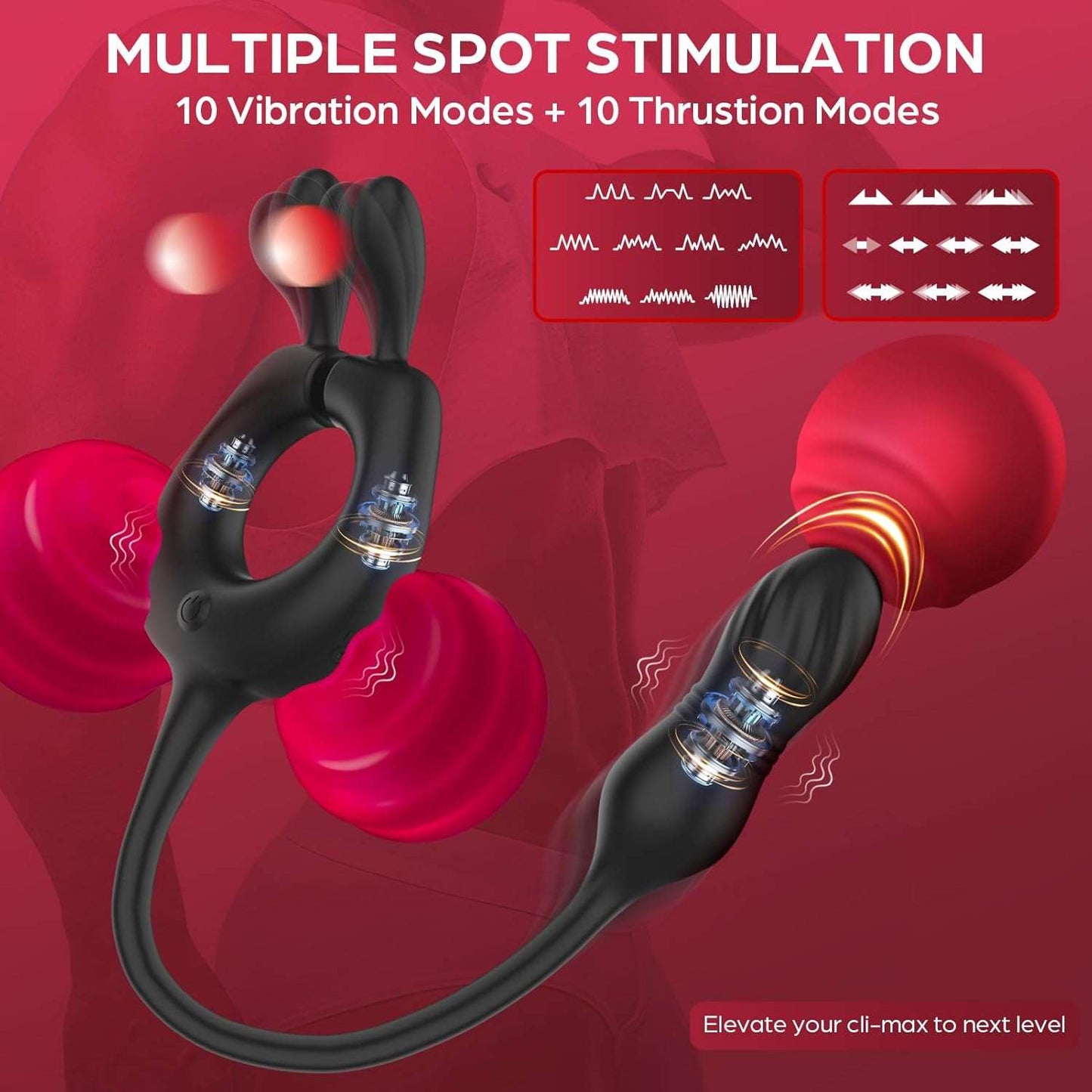 SereneWhirl Thrusting Prostate & Penis Ring Massager