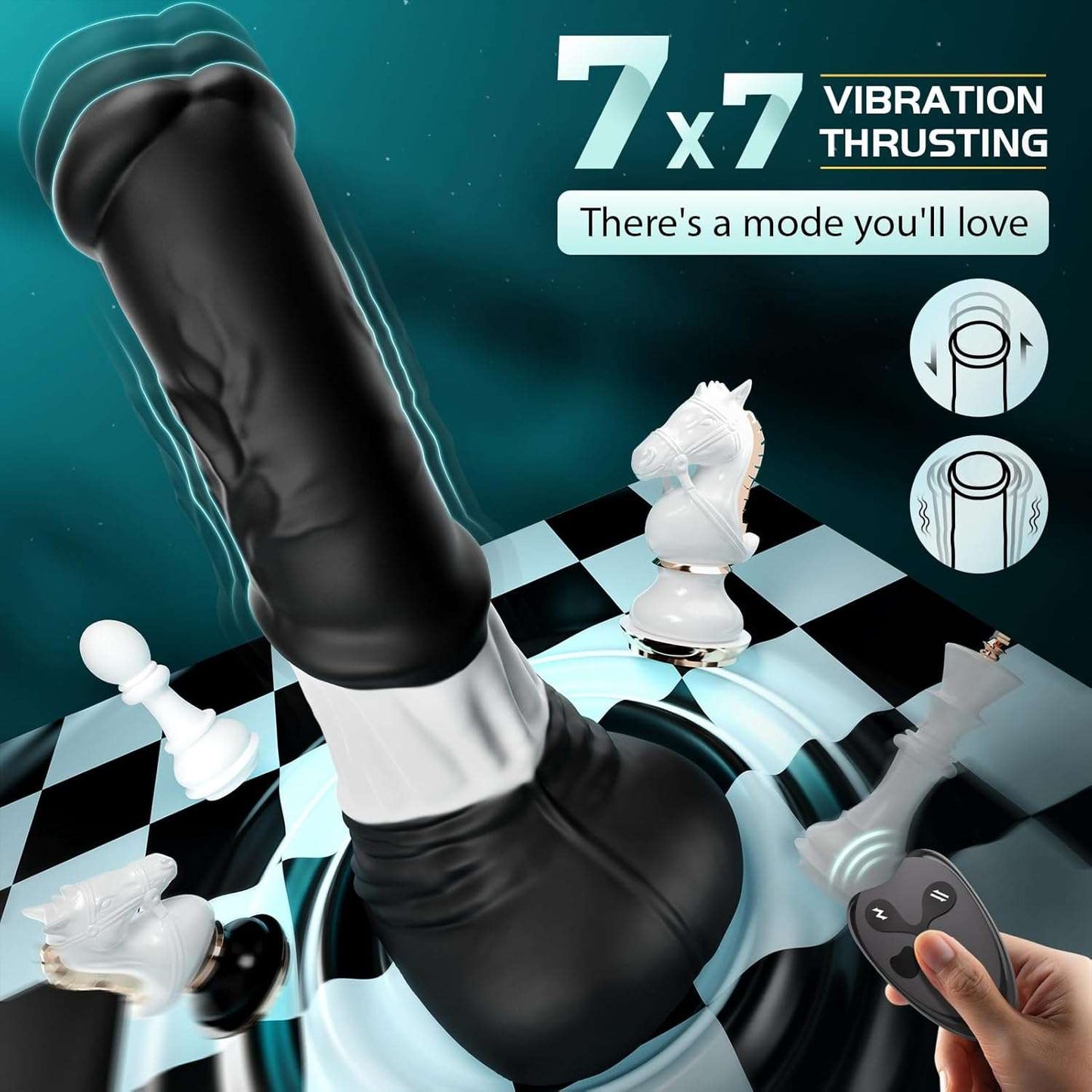 Vibrador de control remoto tipo consolador monstruoso