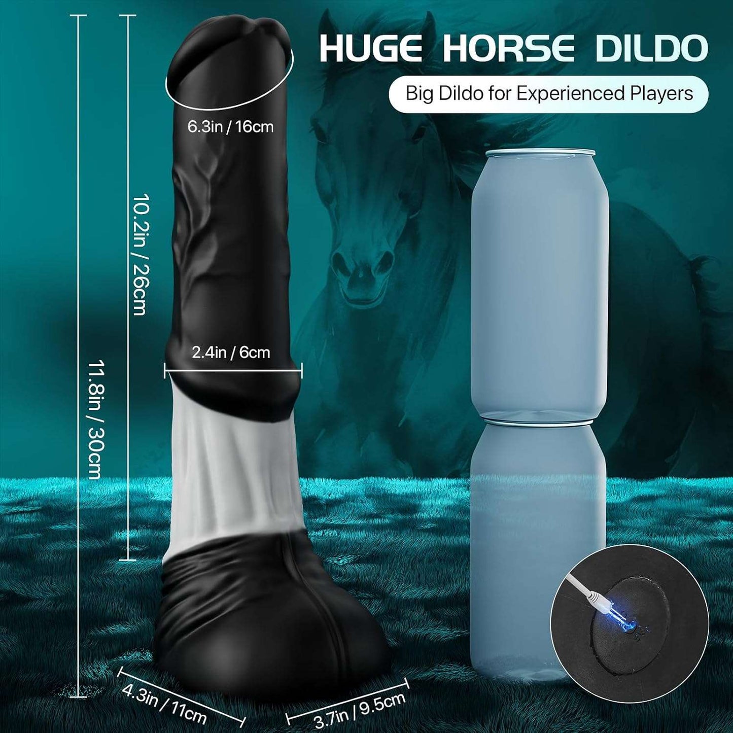 Vibrador de control remoto tipo consolador monstruoso
