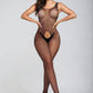 Rhinestone Net Crotchless Bodystocking