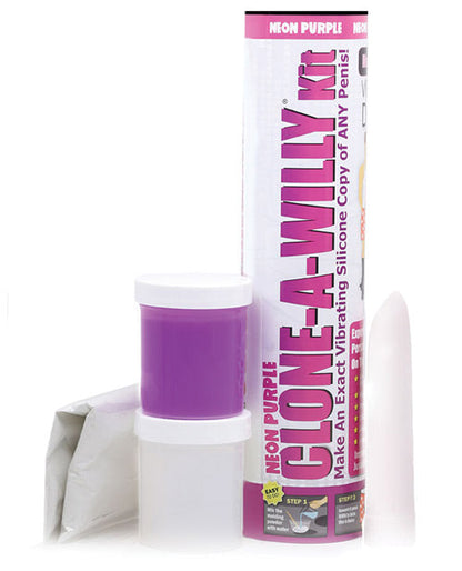 Kit Pénis Clône-Moi Vibrante | God vibrant violet néon | God réaliste à faire soi-même | Gros god à faire soi-même | Grand god