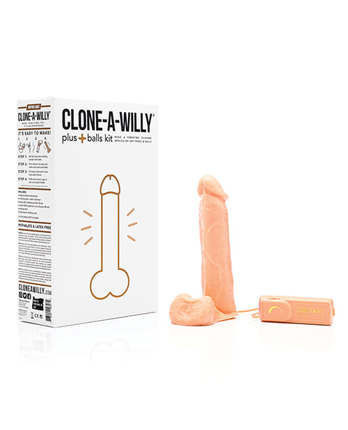 Kit de fabrication de gros gode DIY Clone-A-Willy | Kit réaliste avec testicules | Gode réaliste couleur chair claire