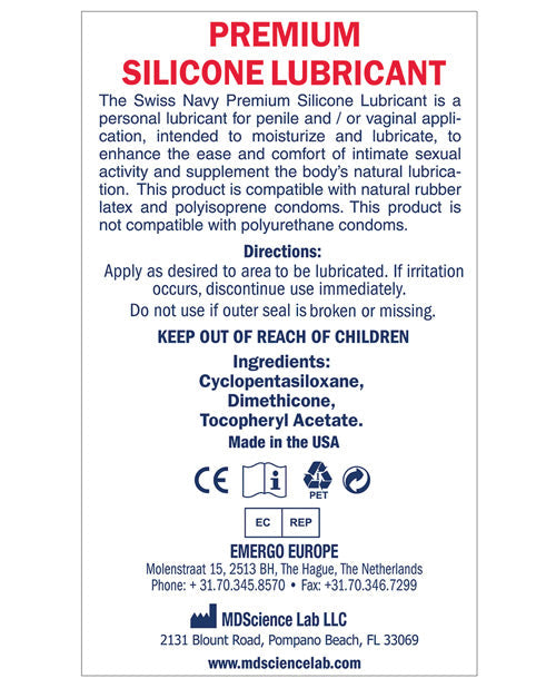 Lubrifiant Silicone Swiss Navy - 236 ml