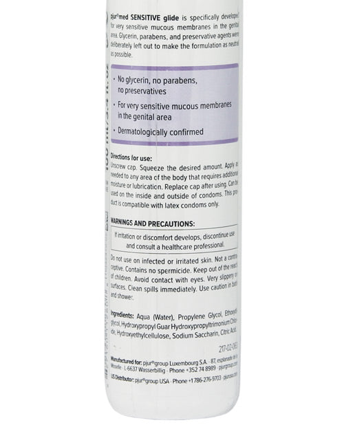 Lubricante Personal a Base de Agua Pjur Med Sensitive Glide - Botella de 100ml