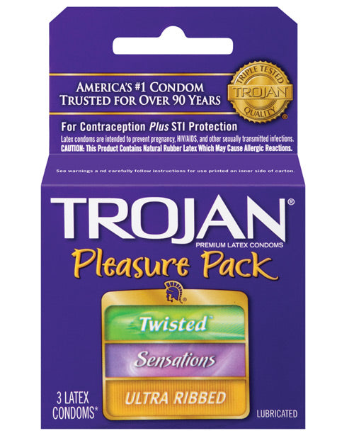 Preservativos Trojan Pleasure Pack - Caja de 3