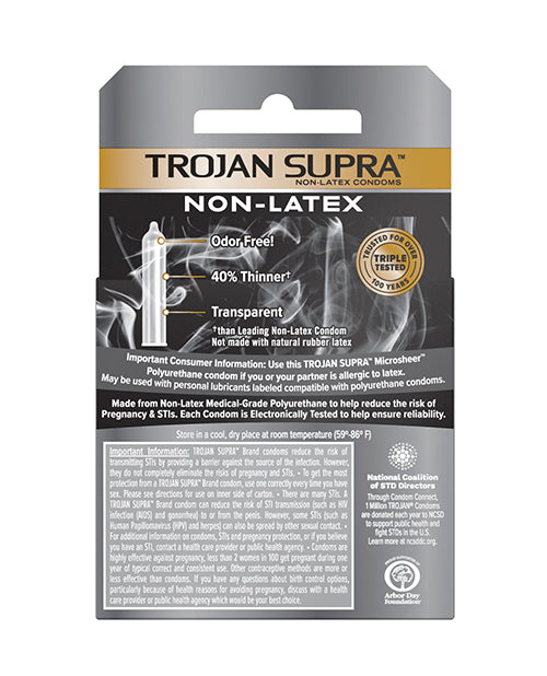 Préservatifs en polyuréthane ultra-fins Trojan Supra - Boîte de 3