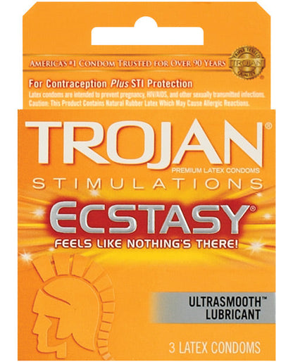 Préservatifs Trojan Ultra Nervurés Ecstasy - Boîte de 3