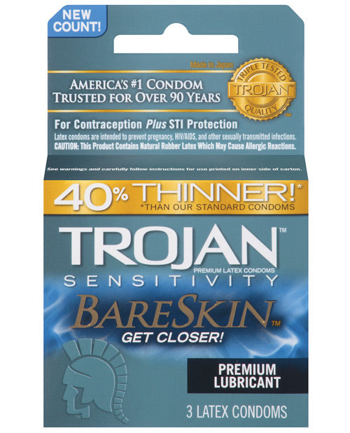 Preservativos Trojan Bareskin - Caja de 3