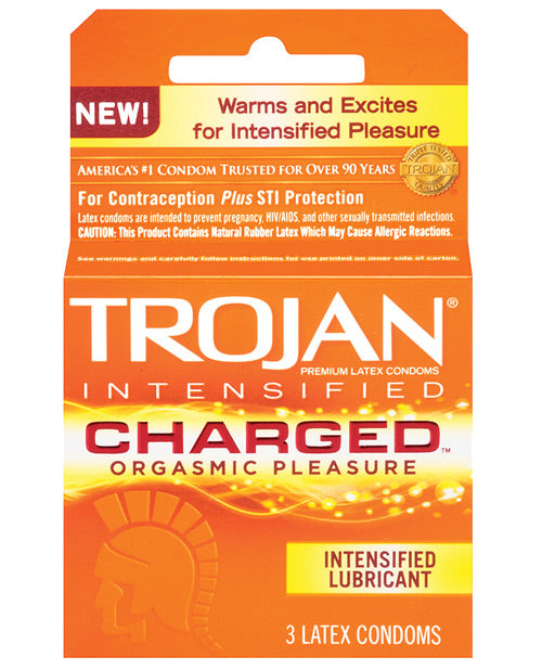 Préservatifs Trojan Intensified Charged - Boîte de 3