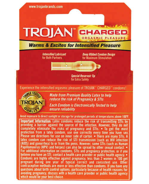 Préservatifs Trojan Intensified Charged - Boîte de 3