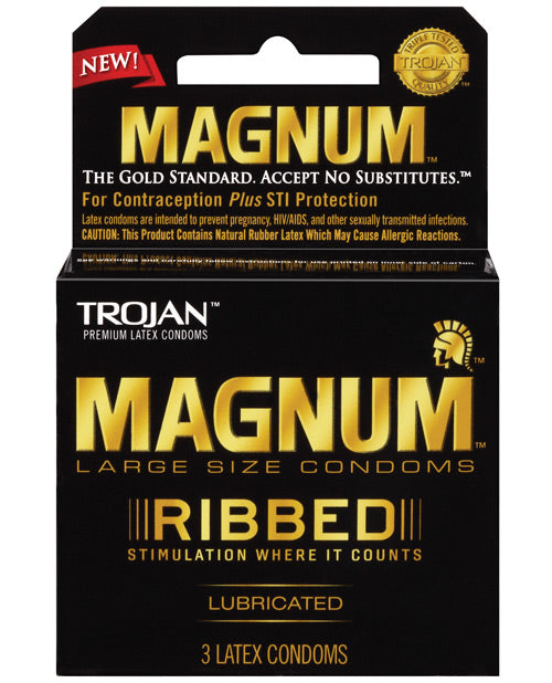 Preservativos acanalados Trojan Magnum - Caja de 3