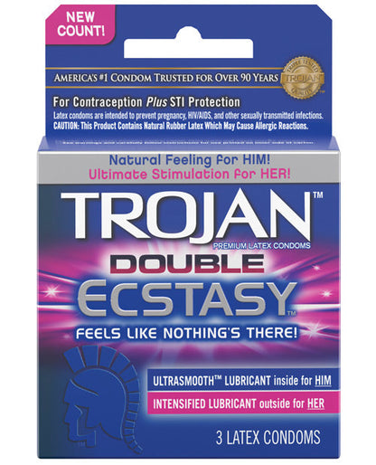 Preservativo Trojan Doble Éxtasis - Caja de 3