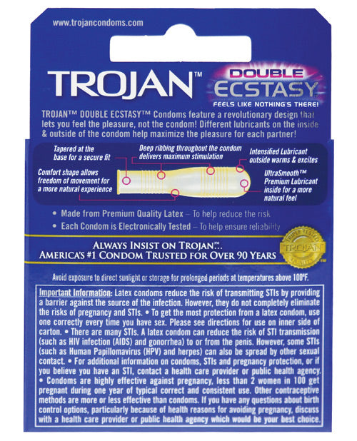 Preservativo Trojan Doble Éxtasis - Caja de 3