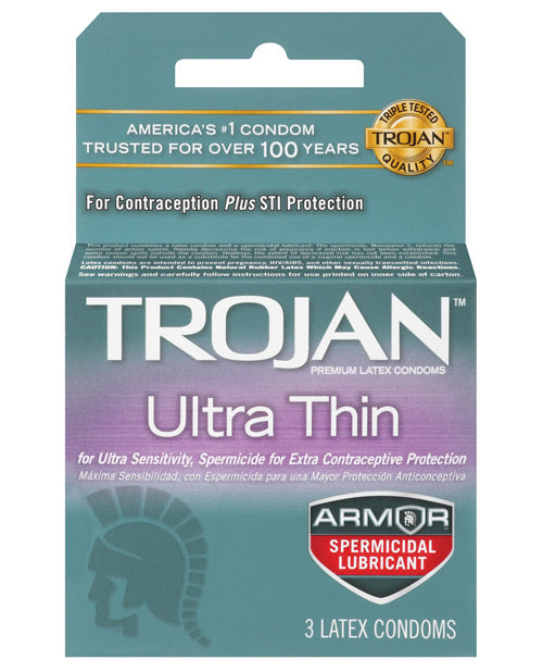 Trojan Ultra Mince Armure Spermicide – Boîte de 3