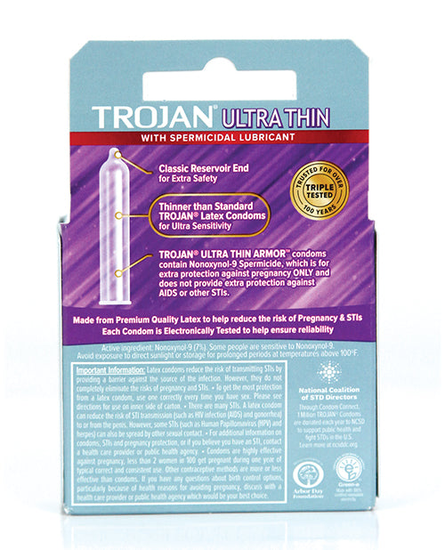 Trojan Ultra Mince Armure Spermicide – Boîte de 3