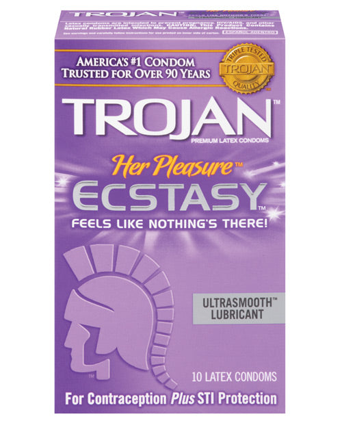 Preservativos Trojan Her Pleasure Ecstasy - Caja de 10 unidades