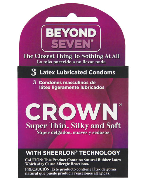 Condones lubricados Crown - Caja de 3