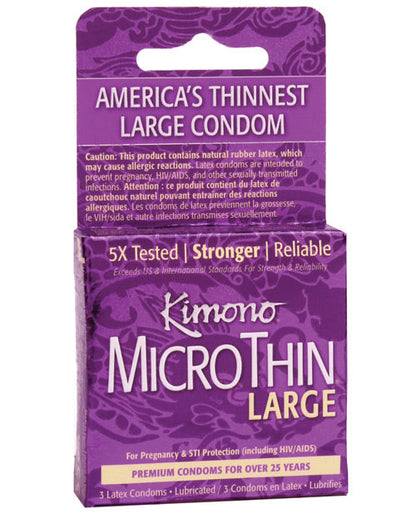 Kimono Micro Thin Grand Condom - Boîte de 3