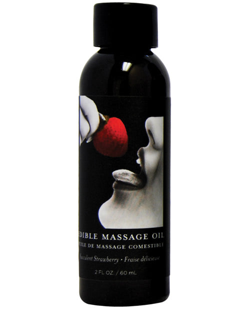 Huile de massage comestible Earthly Body – Fraise 59 ml