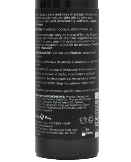 Huile de massage comestible Earthly Body – Fraise 59 ml