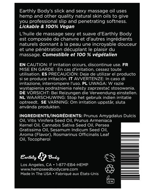 Aceite Comestible para Masaje Earthly Body - 2 oz Piña