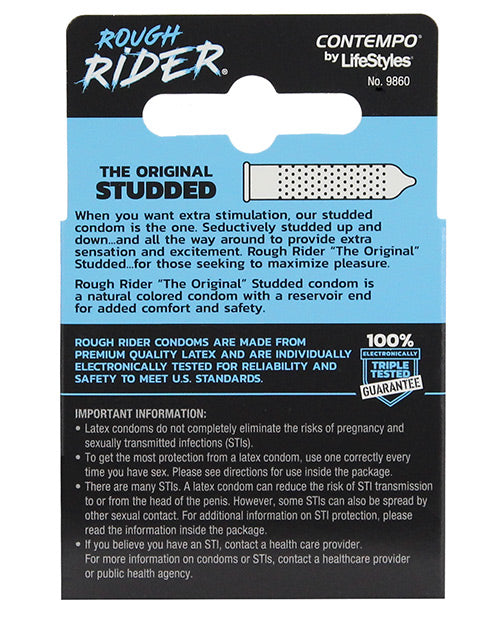 Boîte de 3 préservatifs nervurés Lifestyles Rough Rider