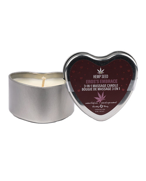 Earthly Body Bougie Cœur de massage 3-en-1 - 4 oz Eros Embrace