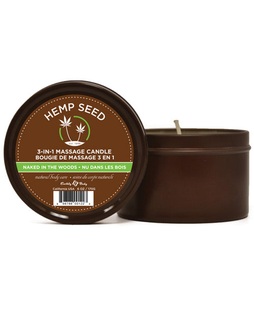 Vela de cáñamo Suntouched de Earthly Body - Lata redonda de 6 oz Naked in the Woods