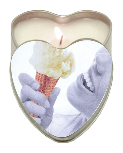 Vela comestible de cáñamo Suntouched Earthly Body - Lata en forma de corazón de 4.7 oz Vainilla